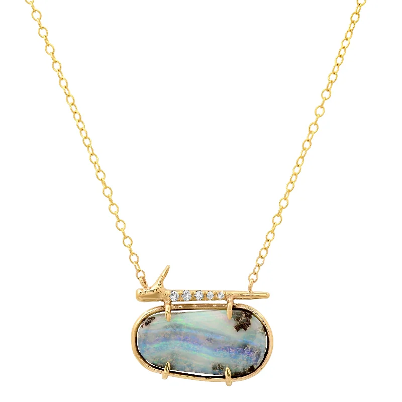 Nature Inspired Necklaces-Wave Opal Thorn Necklace