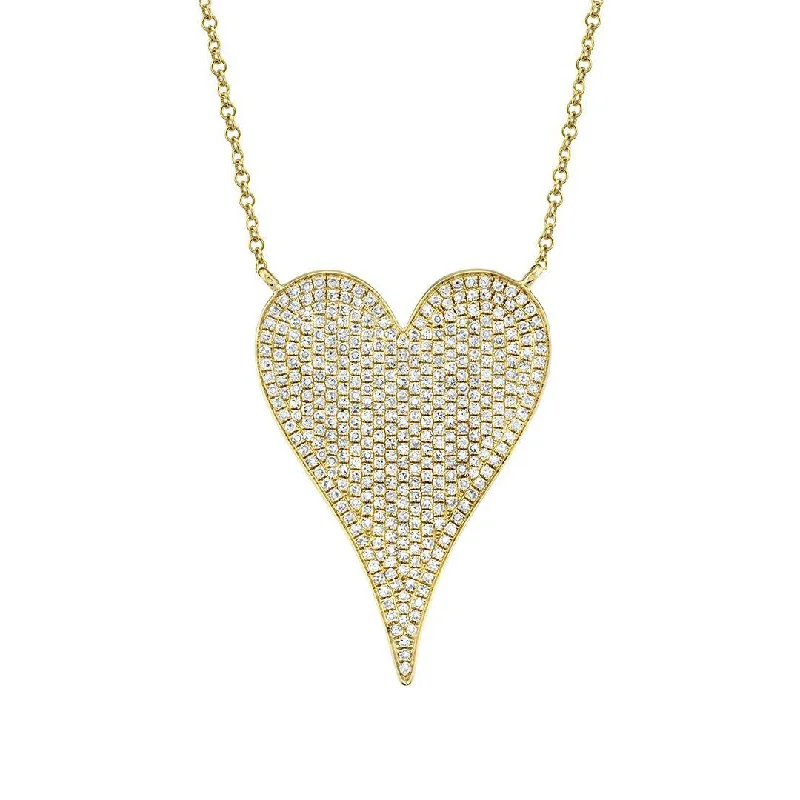 Vintage Style Chain Necklaces-0.83 ctw Diamond Heart Necklace