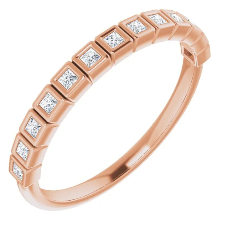 EasterRings-14K Rose 1/6 CTW Natural Diamond Anniversary Band