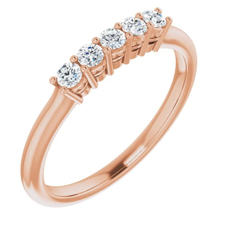 LotusRings-14K Rose 1/4 CTW Natural Diamond Anniversary Band