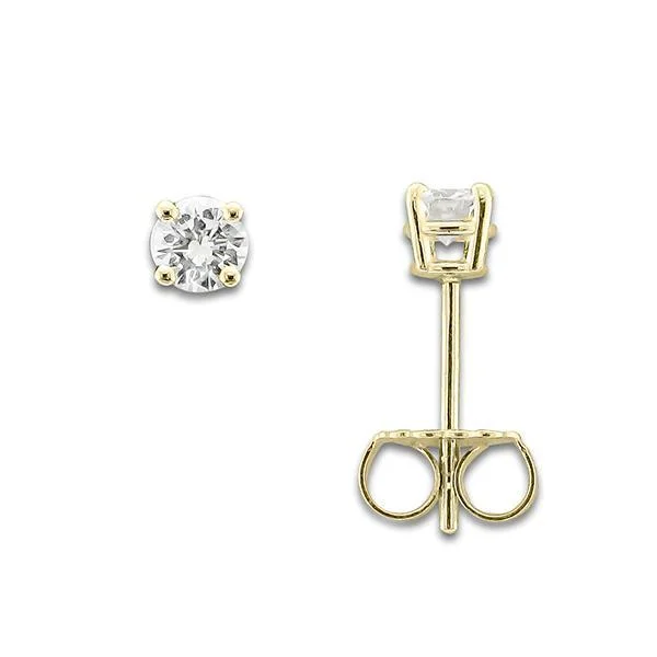 Gold Earrings for Brides-Cute Drop Earrings-14KT YELLOW GOLD 1/4 CTW ROUND DIAMOND EARRINGS