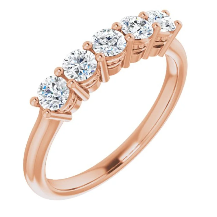 TropicalRings-14K Rose 5/8 CTW Natural Diamond Anniversary Band