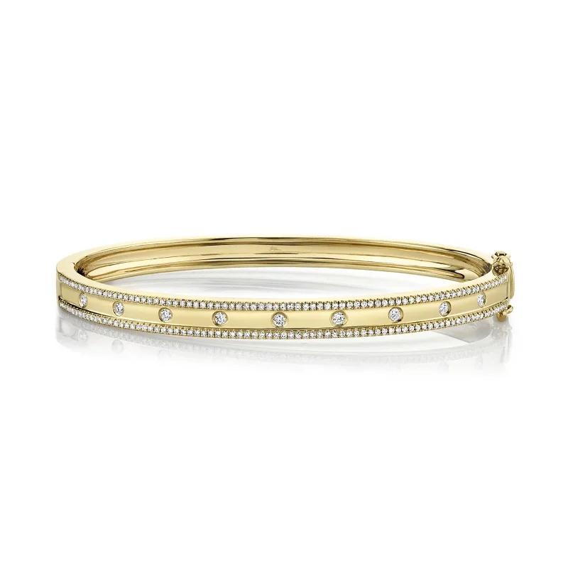 CrossBracelets-Diamond Hinged Bangle