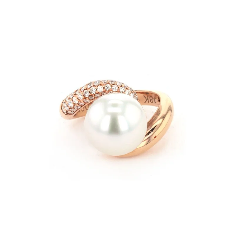 TwistedRings-Pearl & Diamond Bypass Ring