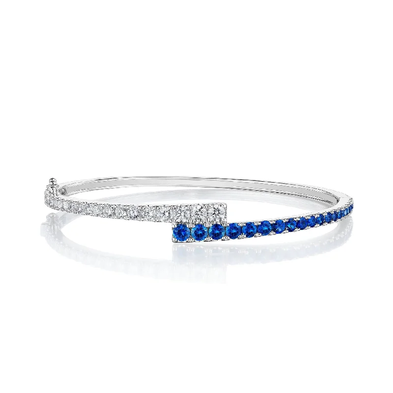 BraidedBracelets-Blue Sapphire Bypass Bangle