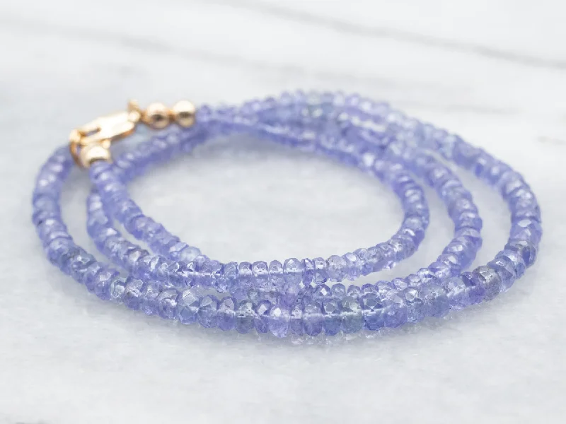 Stylish Choker Necklaces-Gold Fill Tanzanite Strand Necklace