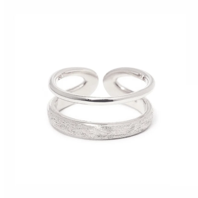 SevenStoneRings-Matte Double Band Ring