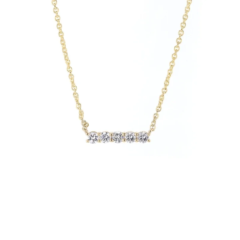 Crystal Necklaces for Healing-0.49 ctw Diamond Bar Necklace