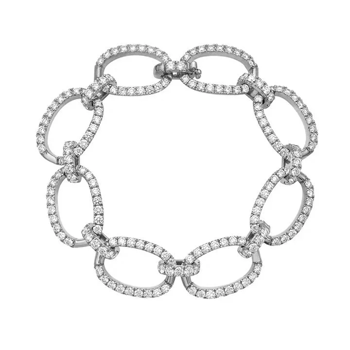 LapisLazuliBracelets-Diamond Oval Link Bracelet