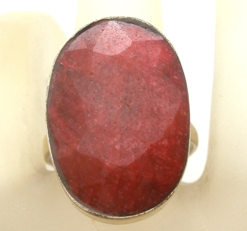 PromiseRings-Ruby Ring Sterling Silver Size 6.5 Vintage