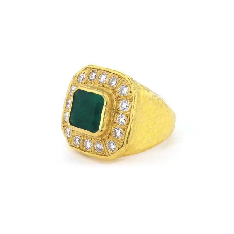 LoveRings-Emerald & Diamond 24K Ring