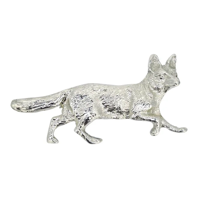 Brooch with mixed gemstones-Silver Fox Brooch