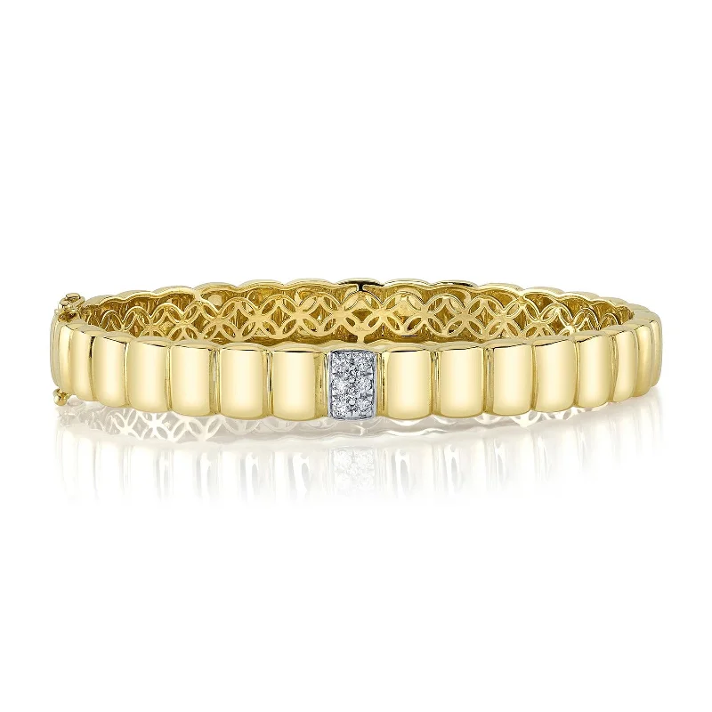 InspirationalBracelets-Diamond Station Hinged Bangle