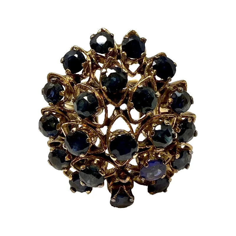 ConstellationRings-14K Gold Sapphire Cluster Ring