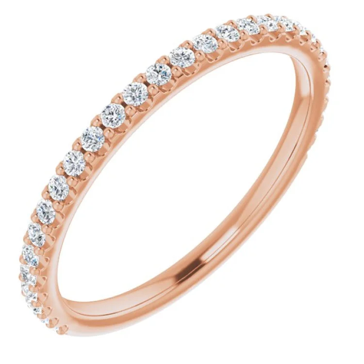 TexturedRings-14K Rose 1/4 CTW Natural Diamond Anniversary Band