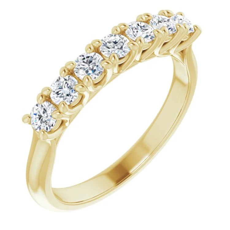 AbstractRings-14K Yellow 1/2 CTW Natural Diamond Seven-Stone Anniversary Band