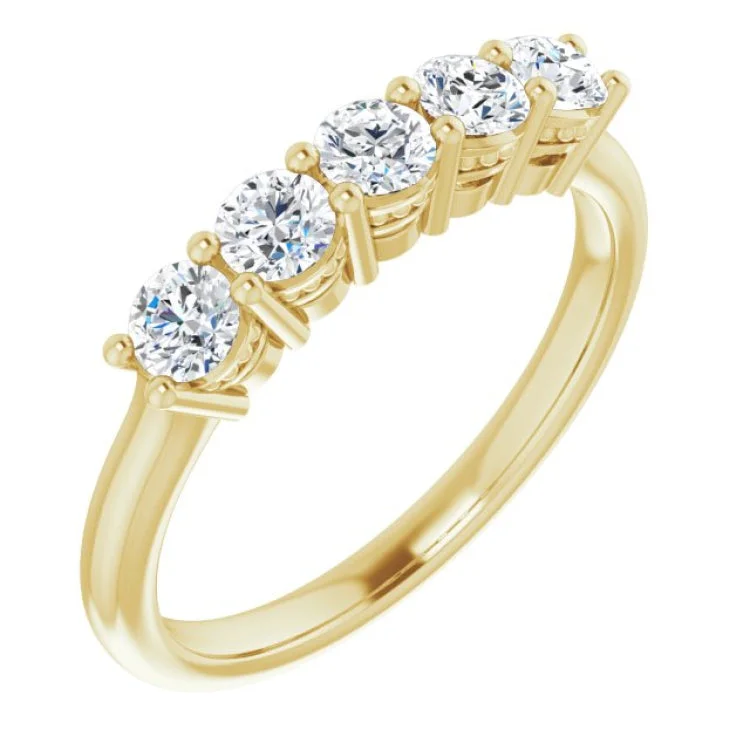 GlobeRings-14K Yellow 5/8 CTW Natural Diamond Anniversary Band