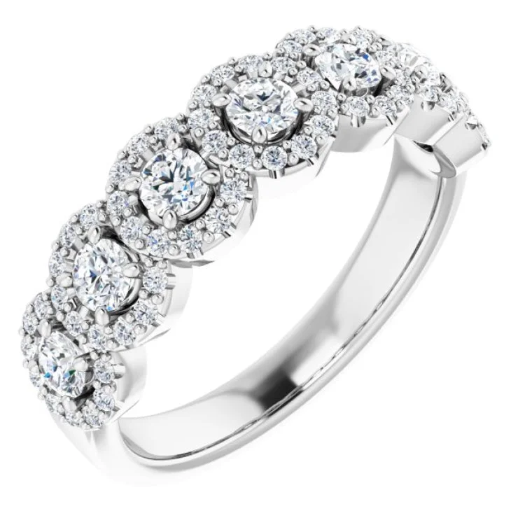 FamilyRings-14K White 3/4 CTW Natural Diamond Anniversary Band