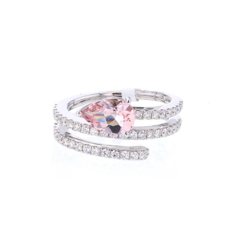 TopazRings-Morganite & Diamond Ring