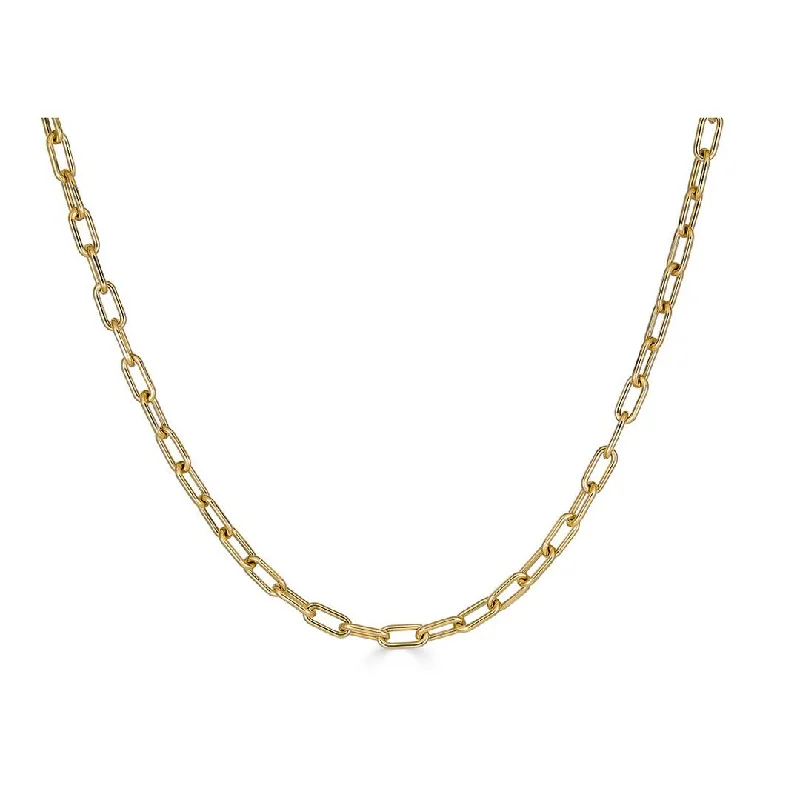 Vintage Boho Necklaces-14k Gold Oval Link Chain