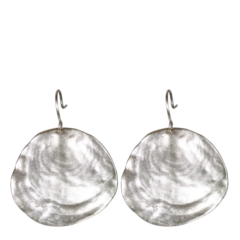 Elegant Hoop Earrings for Women-Oval Earrings-Sterling Silver Large Flat Shell Earrings