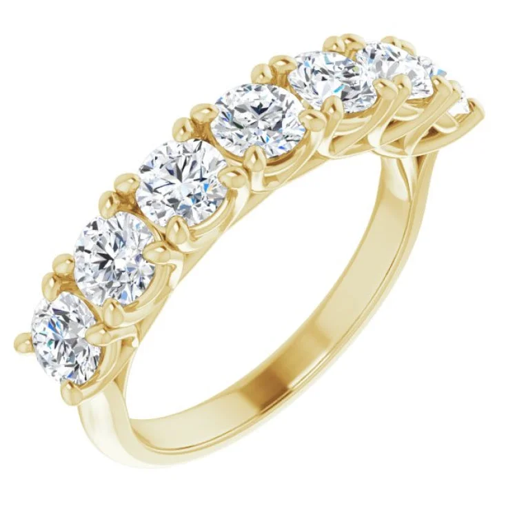 StrengthRings-14K Yellow 1 5/8 CTW Natural Diamond Seven-Stone Anniversary Band