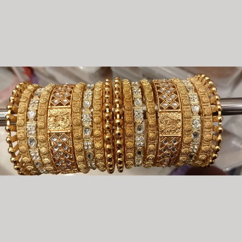 Classic Bangles For Office Wear-Pooja Bangles Kundan Stone Bangles