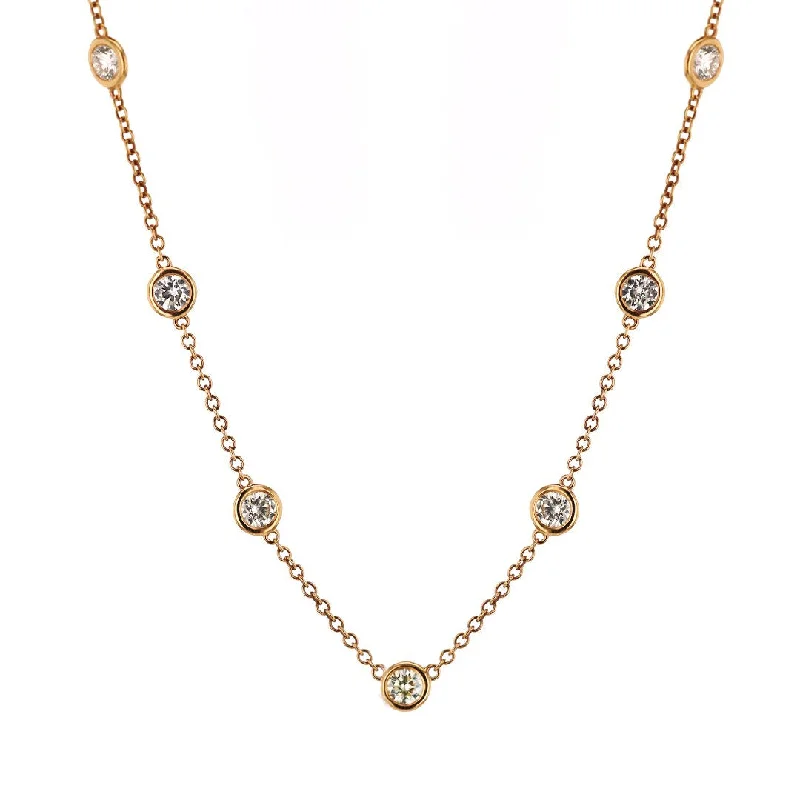 Layered Chain Necklaces-6.07 ctw Diamonds By The Yard Necklace