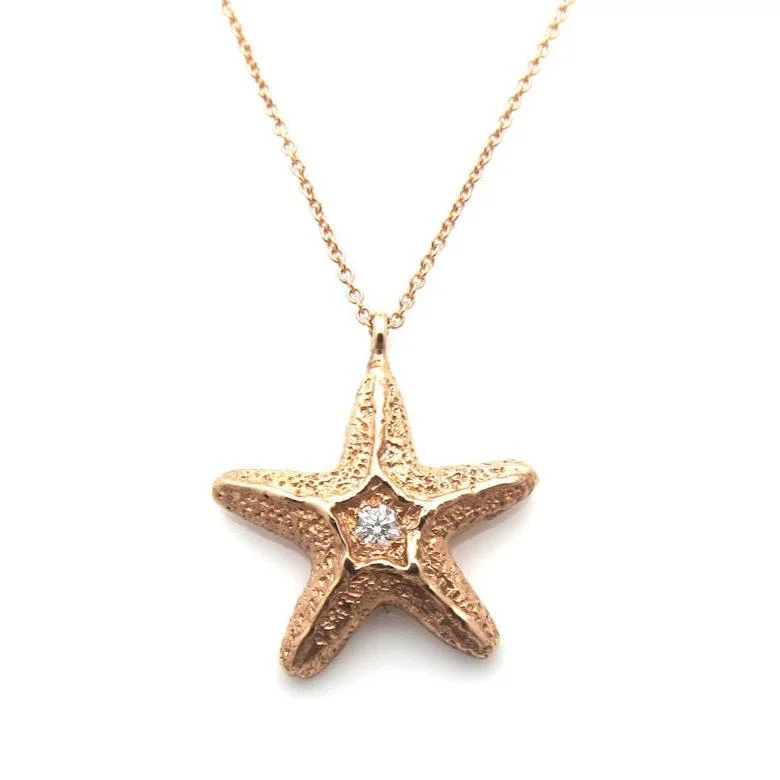 Rose Gold Bar Necklaces-Baby Starfish Necklace