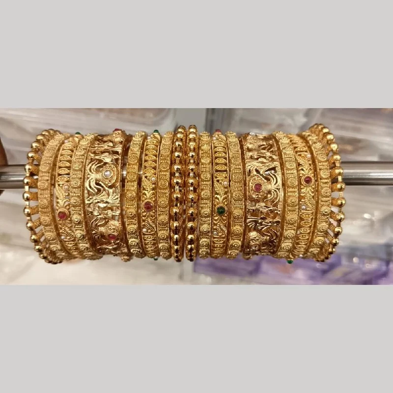 Gold Tone Bangles For Chic Look-Pooja Bangles Pota Stone Bangles