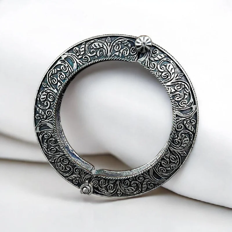 Antique Bangles For Unique Styling-Maharani Jewels Oxidised Plated Openable Bangle