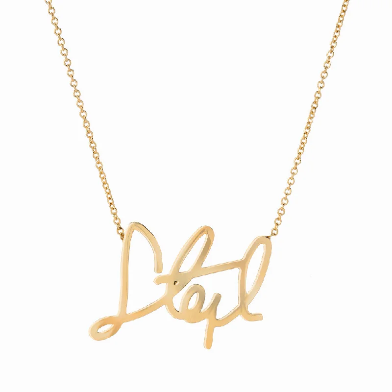 Personalized Gift Necklaces for Her-Single Name Custom Signature Necklace Without Diamonds