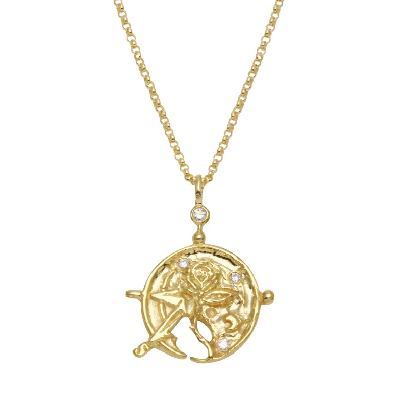 Vintage Gold Necklaces for Sale-Compass & Rose Necklace