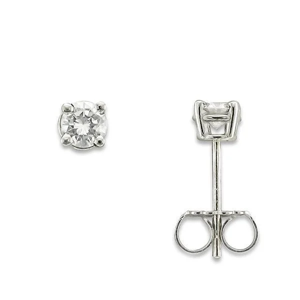 Artistic Earrings-Feminine Earrings-14KT WHITE GOLD 1/3 CTW ROUND DIAMOND EARRINGS