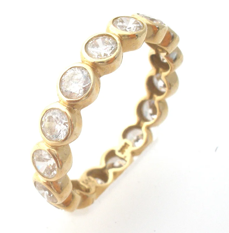 AchievementRings-14K Gold Eternity Ring Cubic Zirconia Size 9