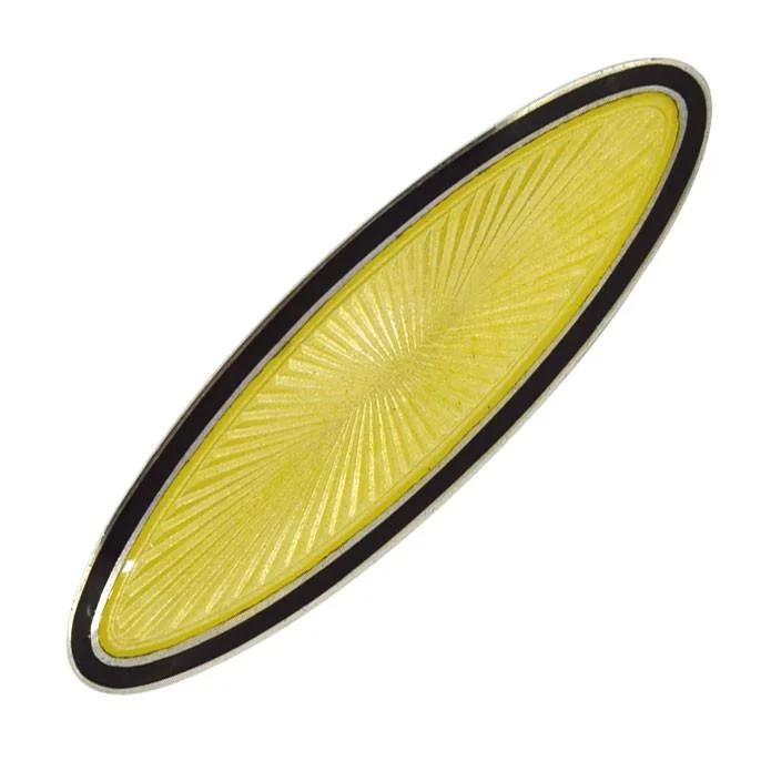 Vintage gemstone brooch-Yellow Enamel Brooch