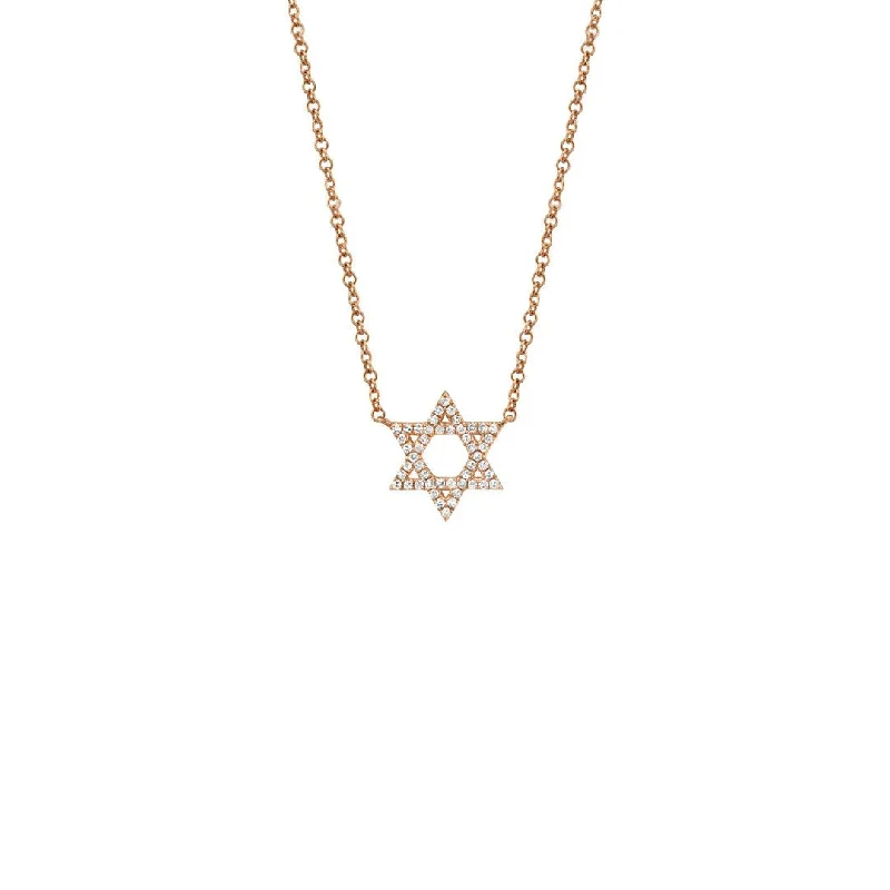 Gold Necklaces with Initials-0.11 ctw Diamond Star of David Necklace