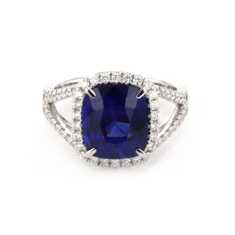 FortuneRings-Blue Sapphire & Diamond Ring