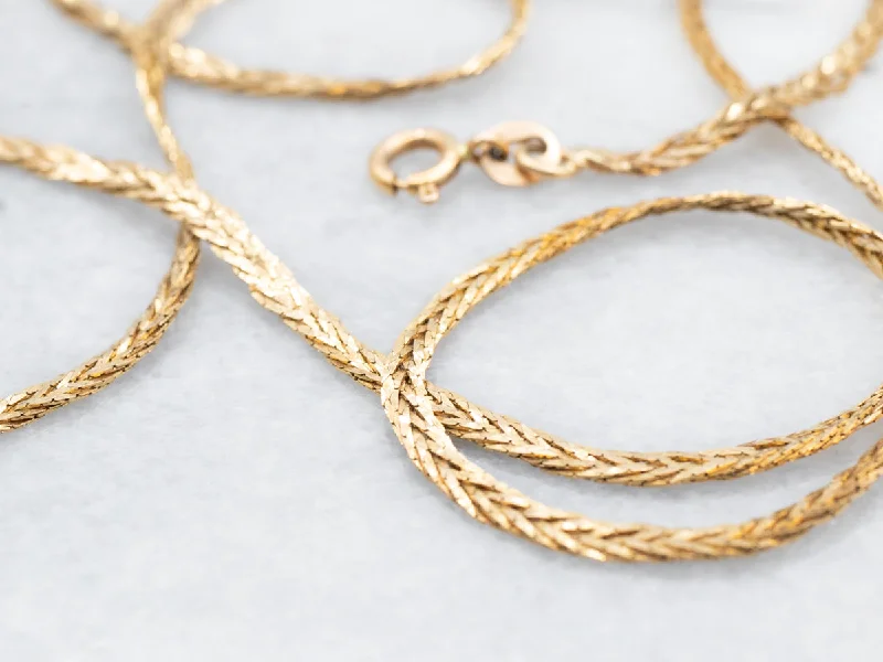 Fine Gold Necklaces-Braided 14K Gold Chain Necklace