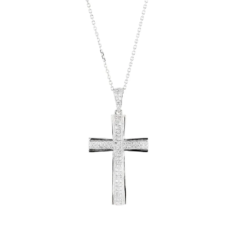 Unique Custom Necklaces for Men-0.29 ctw Diamond Cross Pendant Necklace