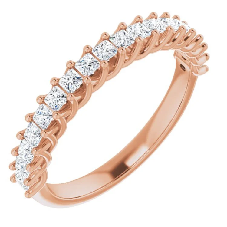 TopazRings-14K Rose 1/2 CTW Natural Diamond Anniversary Band