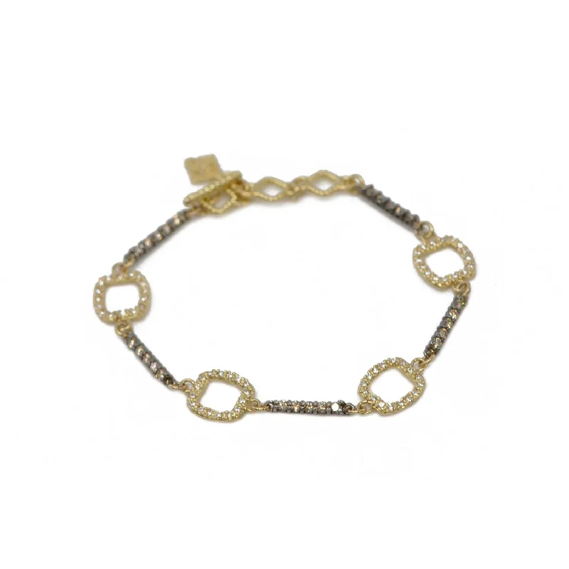 TurquoiseBracelets-Gold Paperclip with Diamond Bracelet