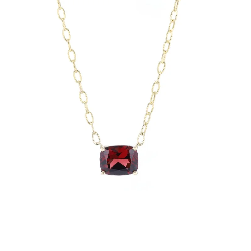 Handmade Gemstone Necklaces-Garnet Paper Clip Necklace