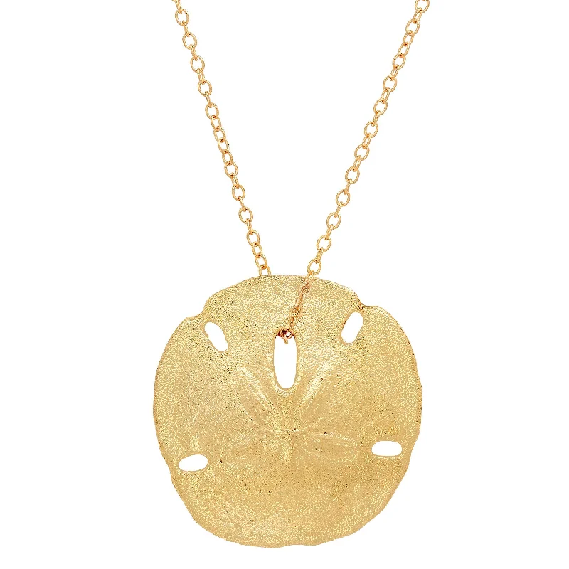 Luxury Pendant Necklaces-Large Sand Dollar Necklace