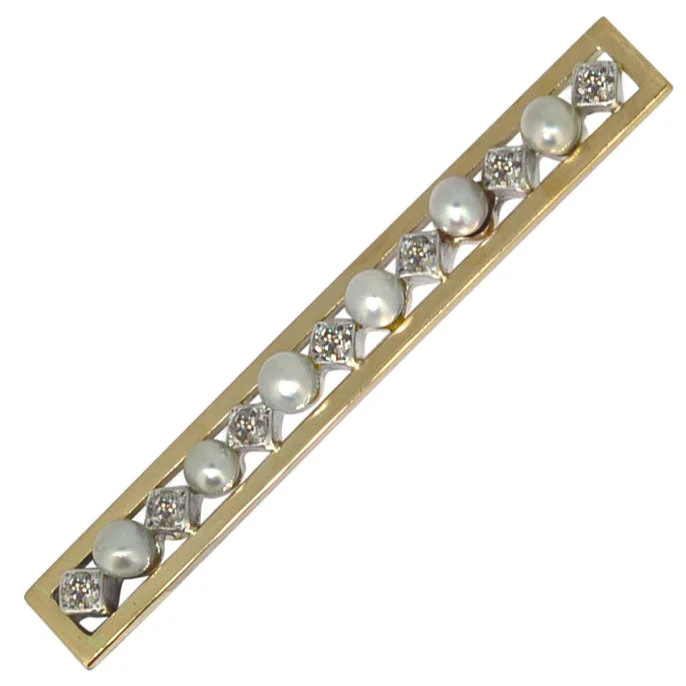 Fancy rhinestone brooch-Diamond & Pearl Brooch