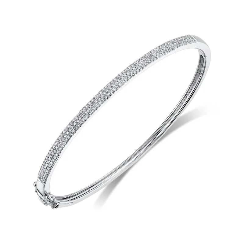 EthnicBracelets-Diamond Hinged Bangle